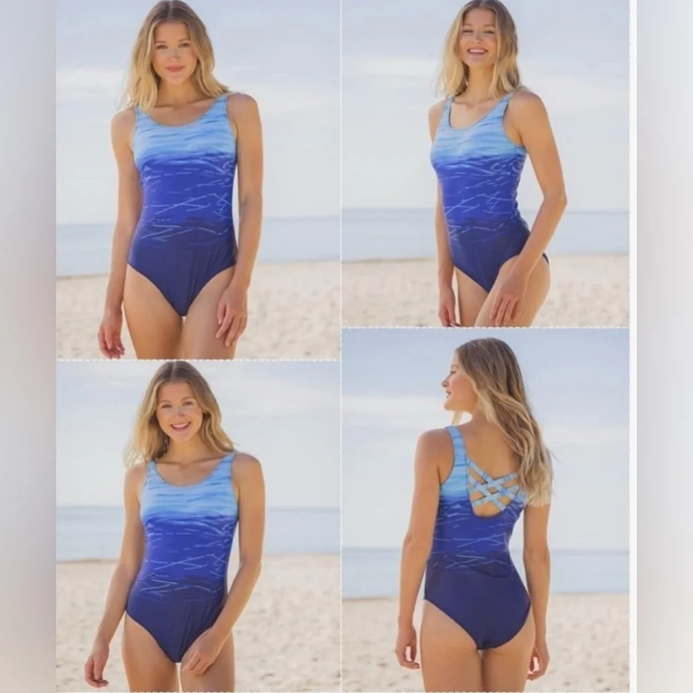 new-Swimsuit Crisscross Back Slimming Tummy Control 2026  2XX Athletic Beachwear